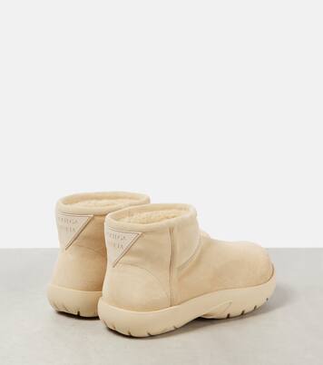 Snap Mini shearling-lined suede ankle boots | Bottega Veneta