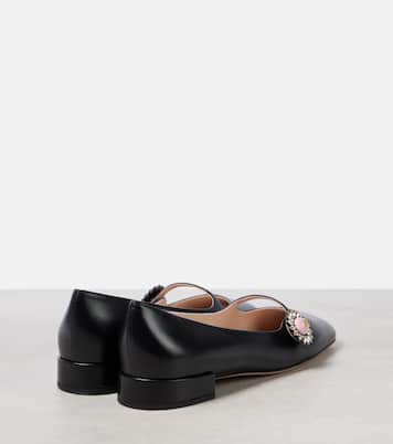Verzierte Mary-Jane-Ballerinas Preshoes aus Leder  | Valentino Garavani