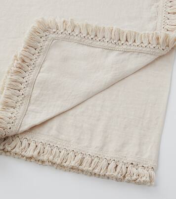 Fringed Medium linen tablecloth | Once Milano
