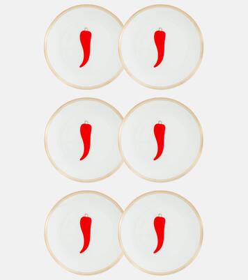 Chilli Pepper set of 6 bread plates | Bitossi