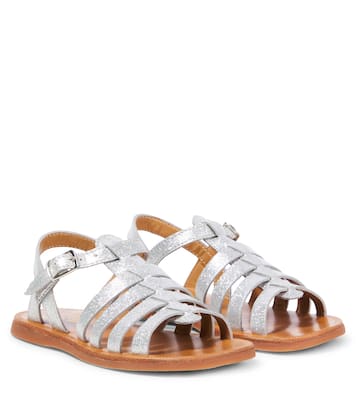 Sandalen Plagette aus Metallic-Leder | Pom d'Api