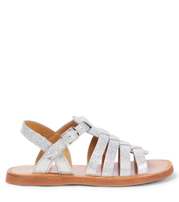 Sandalen Plagette aus Metallic-Leder | Pom d'Api