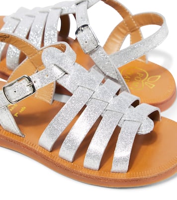 Sandalen Plagette aus Metallic-Leder | Pom d'Api
