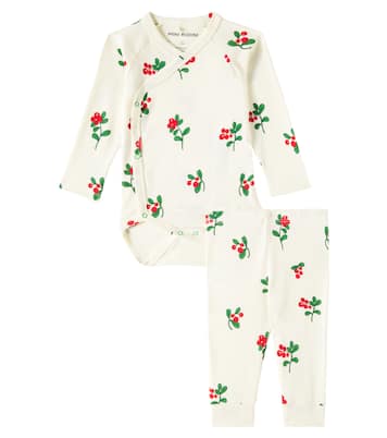 Baby Lingonberries cotton bodysuit and pants set | Mini Rodini