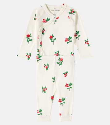 Baby Lingonberries cotton bodysuit and pants set | Mini Rodini