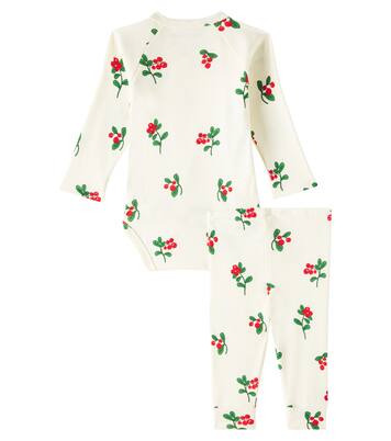 Baby Lingonberries cotton bodysuit and pants set | Mini Rodini