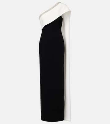 Robe longue en crêpe de satin à ornements | Roland Mouret
