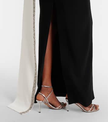 Robe longue en crêpe de satin à ornements | Roland Mouret