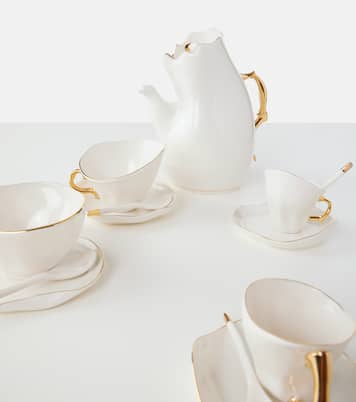 Meltdown set of 2 espresso cups, saucers, and spoons by JordanLuca | Seletti