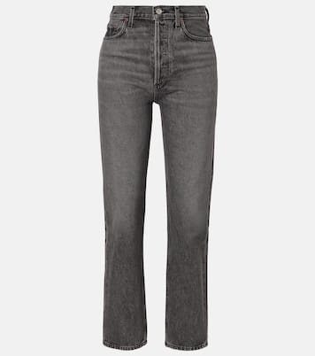 High-Rise Straight Jeans 90s Pinch Waist Crop | Agolde