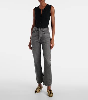 High-Rise Straight Jeans 90s Pinch Waist Crop | Agolde
