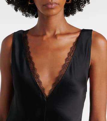 Robe Barb en satin et dentelle | Leset