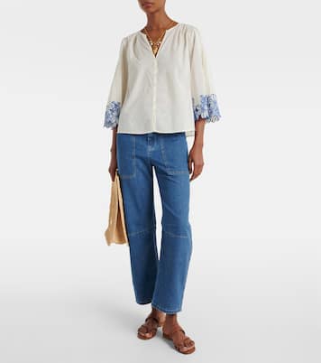 Bestickte Bluse Blake aus Baumwolle | Velvet