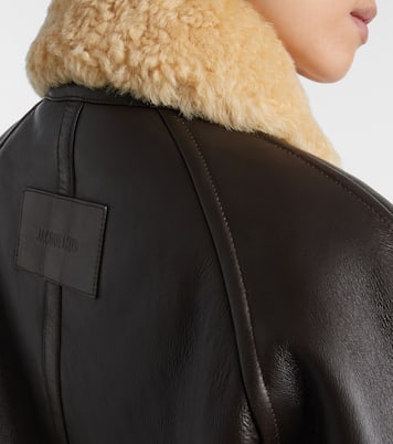 Bombardier shearling-trimmed leather bomber jacket | Jacquemus