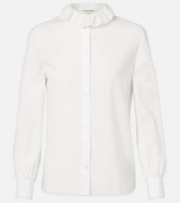 Lace-trimmed cotton poplin blouse | Saint Laurent