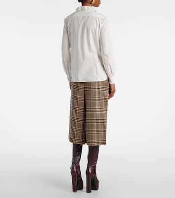 Lace-trimmed cotton poplin blouse | Saint Laurent