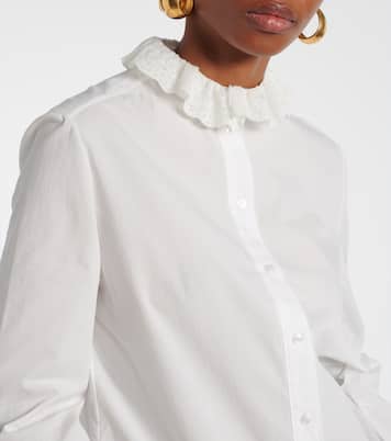 Lace-trimmed cotton poplin blouse | Saint Laurent