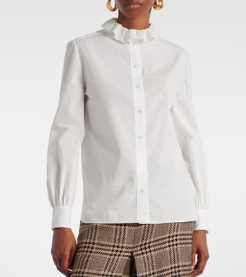 Lace-trimmed cotton poplin blouse | Saint Laurent