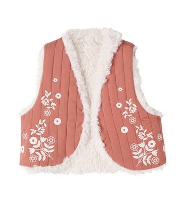 Noemie embroidered quilted cotton vest | C'era Una Volta