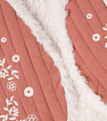 Noemie embroidered quilted cotton vest | C'era Una Volta