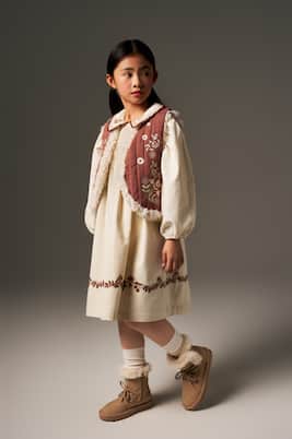 Noemie embroidered quilted cotton vest | C'era Una Volta