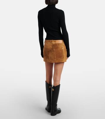 Low-Rise-Minirock aus Veloursleder | 7 For All Mankind