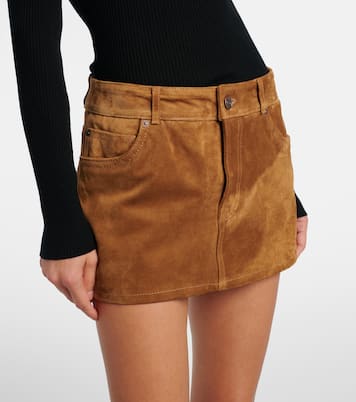 Low-Rise-Minirock aus Veloursleder | 7 For All Mankind