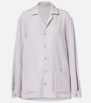 Affirmations cashmere pajama shirt with moonstone | God's True Cashmere