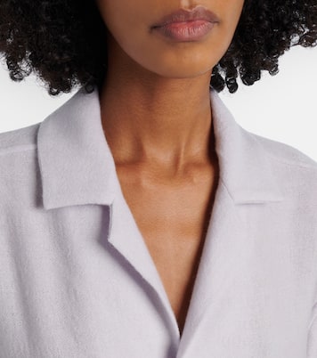 Affirmations cashmere pajama shirt with moonstone | God's True Cashmere