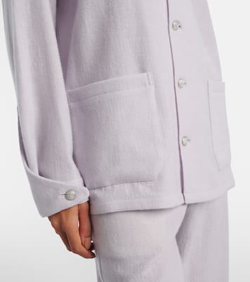 Affirmations cashmere pajama shirt with moonstone | God's True Cashmere