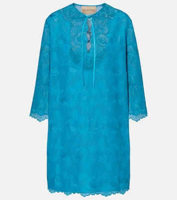 Broderie anglaise silk-trimmed cotton kaftan | Valentino