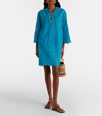 Broderie anglaise silk-trimmed cotton kaftan | Valentino