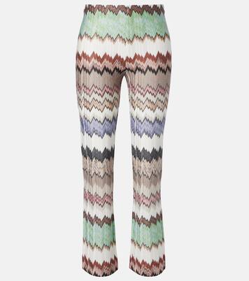 Zigzag lamé cropped straight pants | Missoni