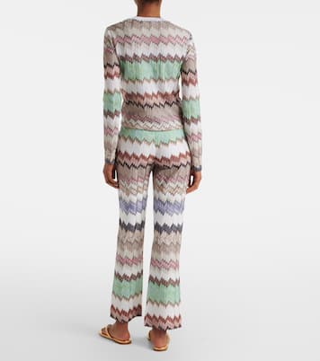 Zigzag lamé cropped straight pants | Missoni