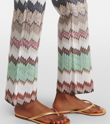 Zigzag lamé cropped straight pants | Missoni