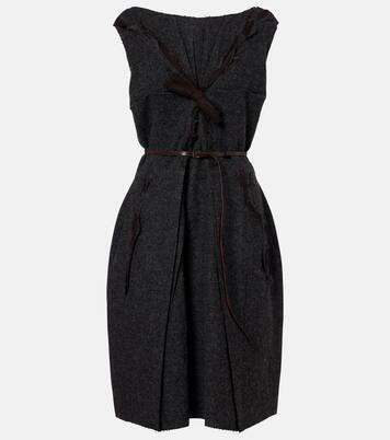Ruffled virgin wool minidress | Prada