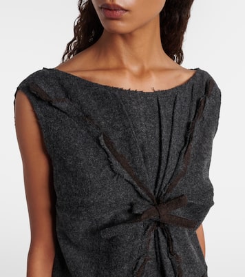 Ruffled virgin wool minidress | Prada
