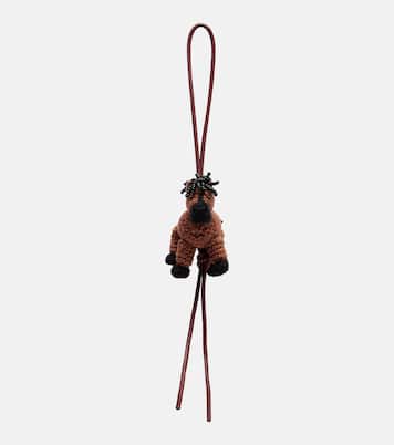 Horse beaded leather-trimmed wool bag charm | Loewe