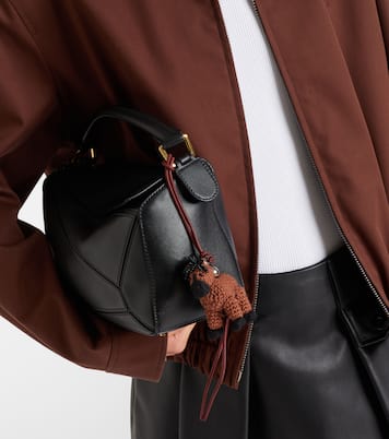 Horse beaded leather-trimmed wool bag charm | Loewe