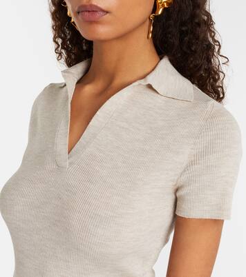 Albero ribbed-knit wool polo shirt | Max Mara