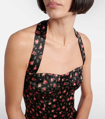 Abito corto in raso di misto seta con scollo all’americana | Dolce&Gabbana