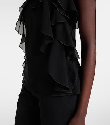 Top in seta con volant  | McQueen