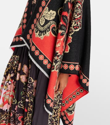 Soul printed wool and silk poncho | La DoubleJ