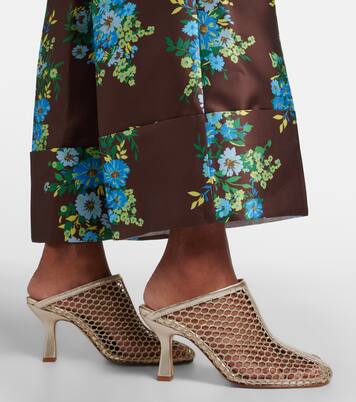 Giulia leather-trimmed fishnet mules | Souliers Martinez