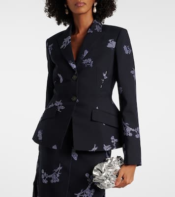 Blazer en jacquard de laine et coton | Erdem