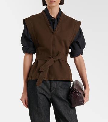 Belted cotton twill top | Lemaire