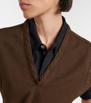 Belted cotton twill top | Lemaire