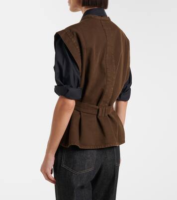 Belted cotton twill top | Lemaire