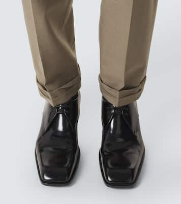 Belted wool gabardine tapered pants | Saint Laurent