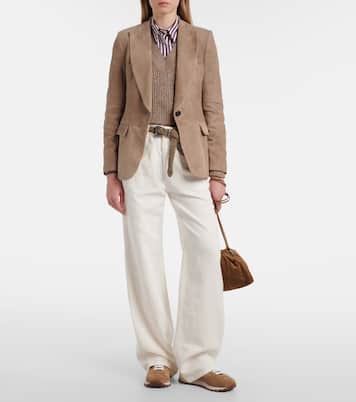 Blazer aus Veloursleder | Brunello Cucinelli